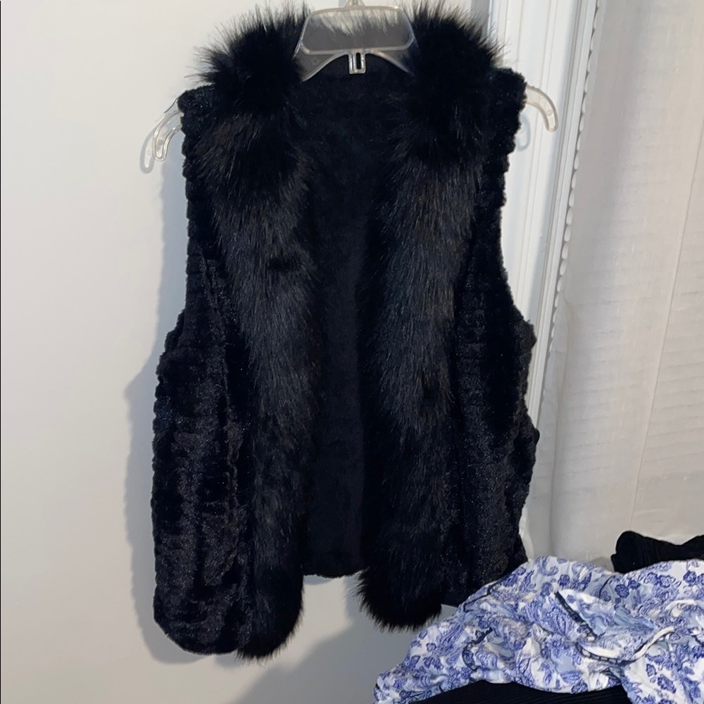 Black Faux Fur Vest